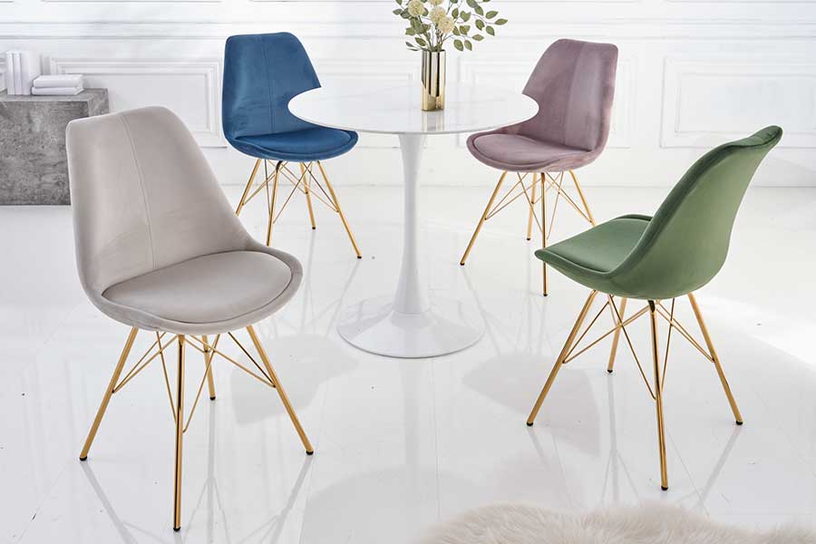 CHAISE DE COULEUR DESIGN EN VELOURS